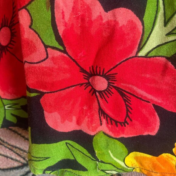 Vintage Pink On Pink Floral with Sequin Short Sleeve Button Up Shirt Size M - Picture 6 of 7